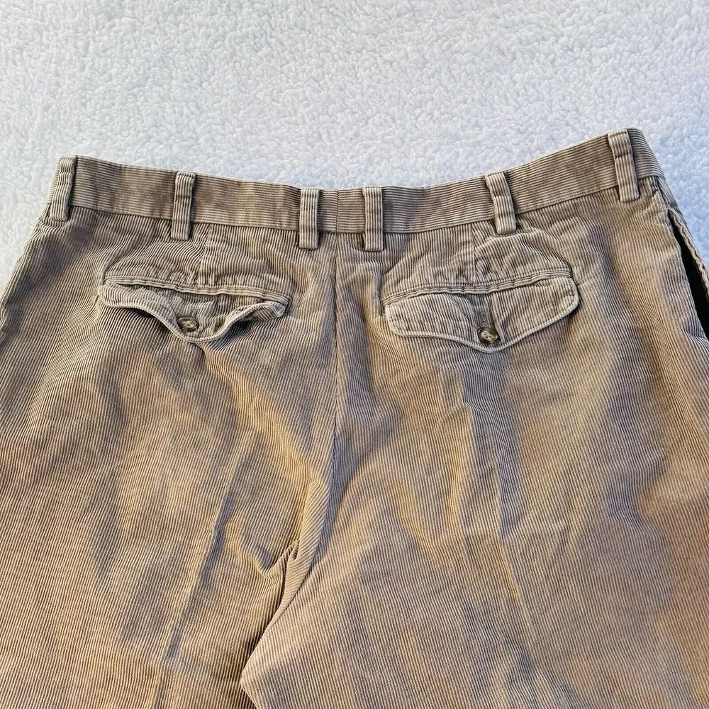 LL Bean Corduroy Pants Mens Size 40x32  Brown Straight Leg‎ Casual Natural Fit